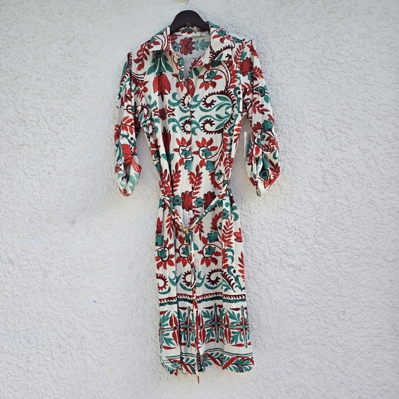 Anthropologie Fig And Flower Linen Blend Dress - Picture 2 of 8